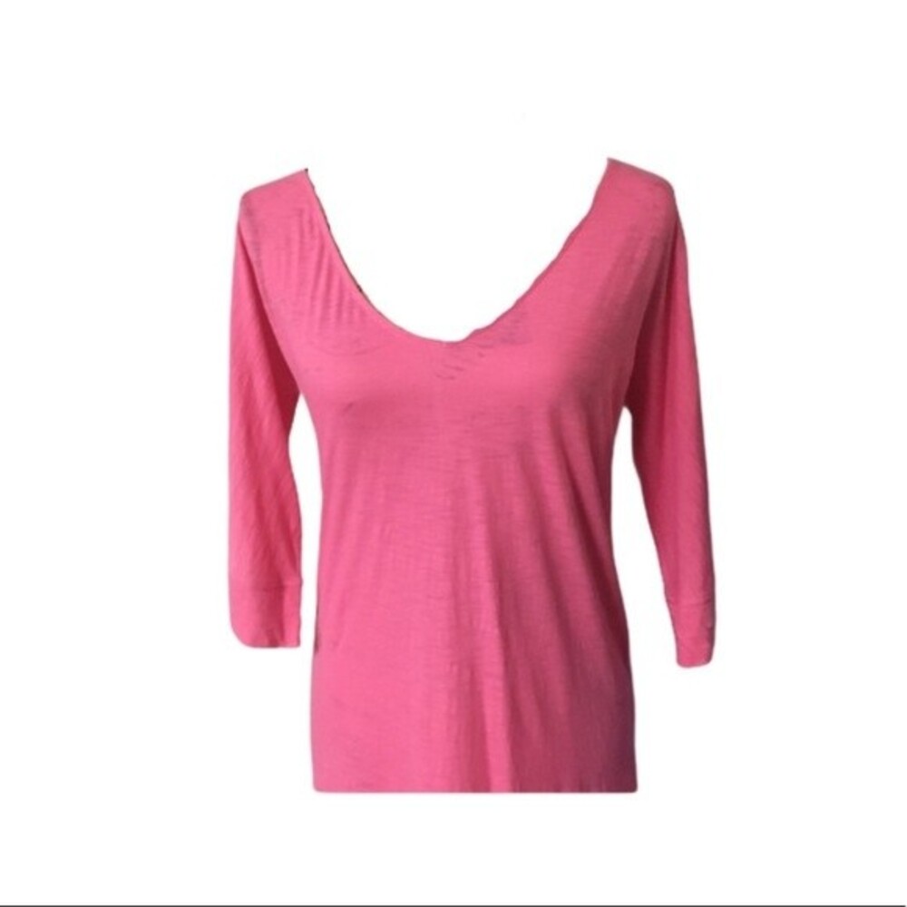 Lilly Pulitzer XS Pink Dress Tee T-shirt Valentine Solid Casual Women 0 2 4 3/4